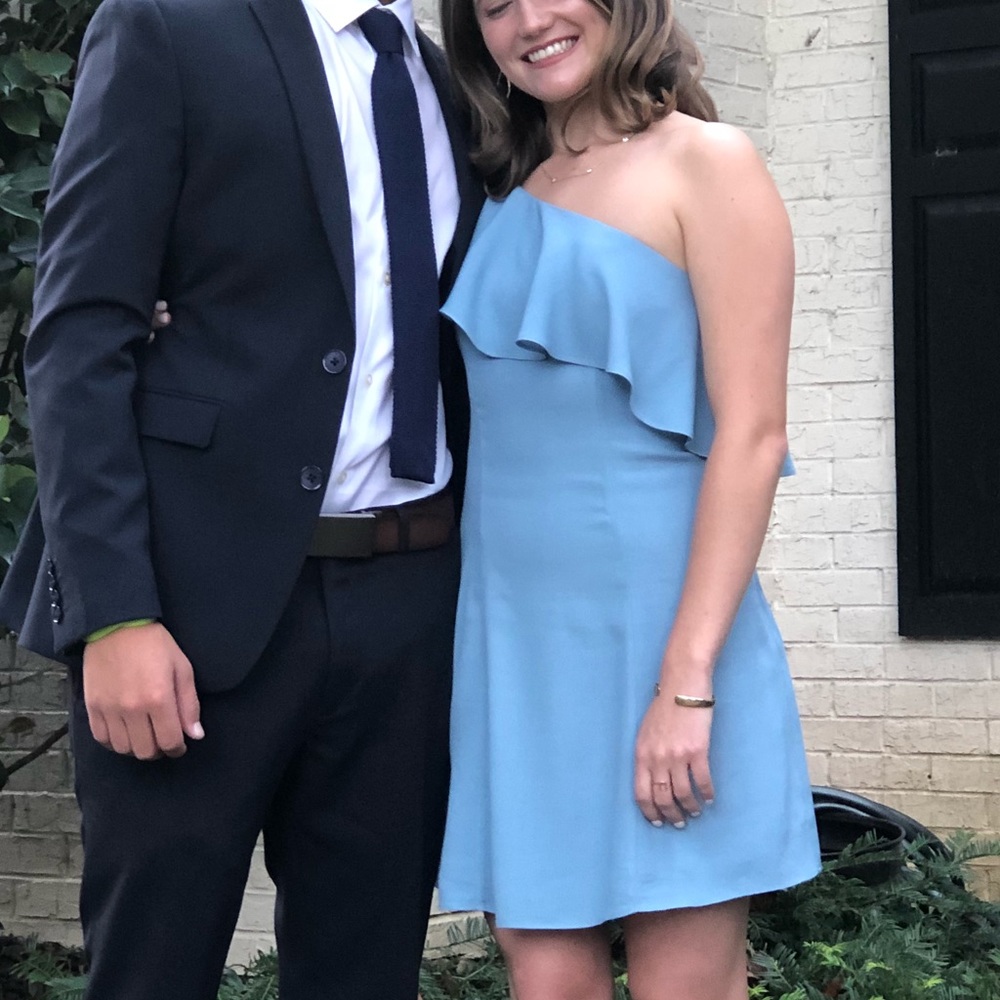 Blue One-Shoulder Mini Dress XS Nordstrom